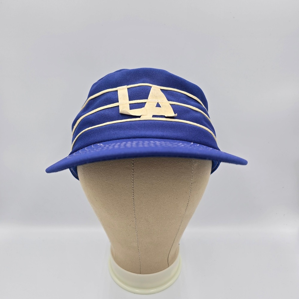 Vintage Los Angeles Dodgers Pillbox Snapback Hat Retro Stripe 90s Cap Blue White